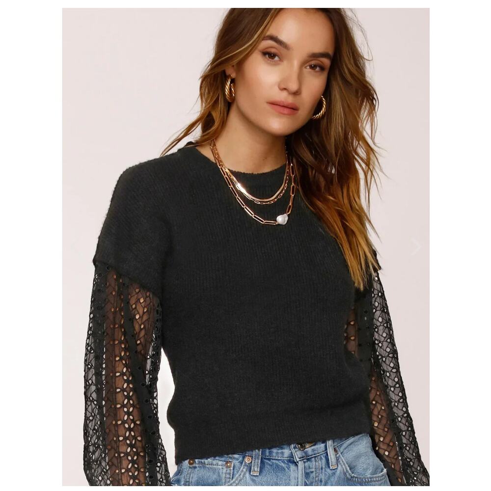 Heartloom x Revolve Black Crewneck Sweater